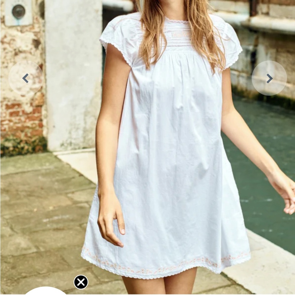NWT Ciao Lucia Joelle White Cap Sleeve Cotton Mini Dress